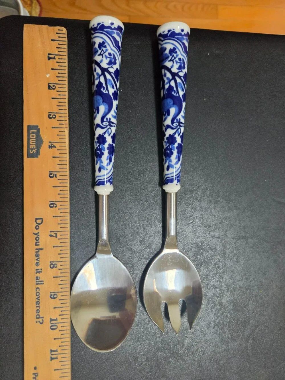 SPODE BLUE ITALIAN SALAD SERVERS